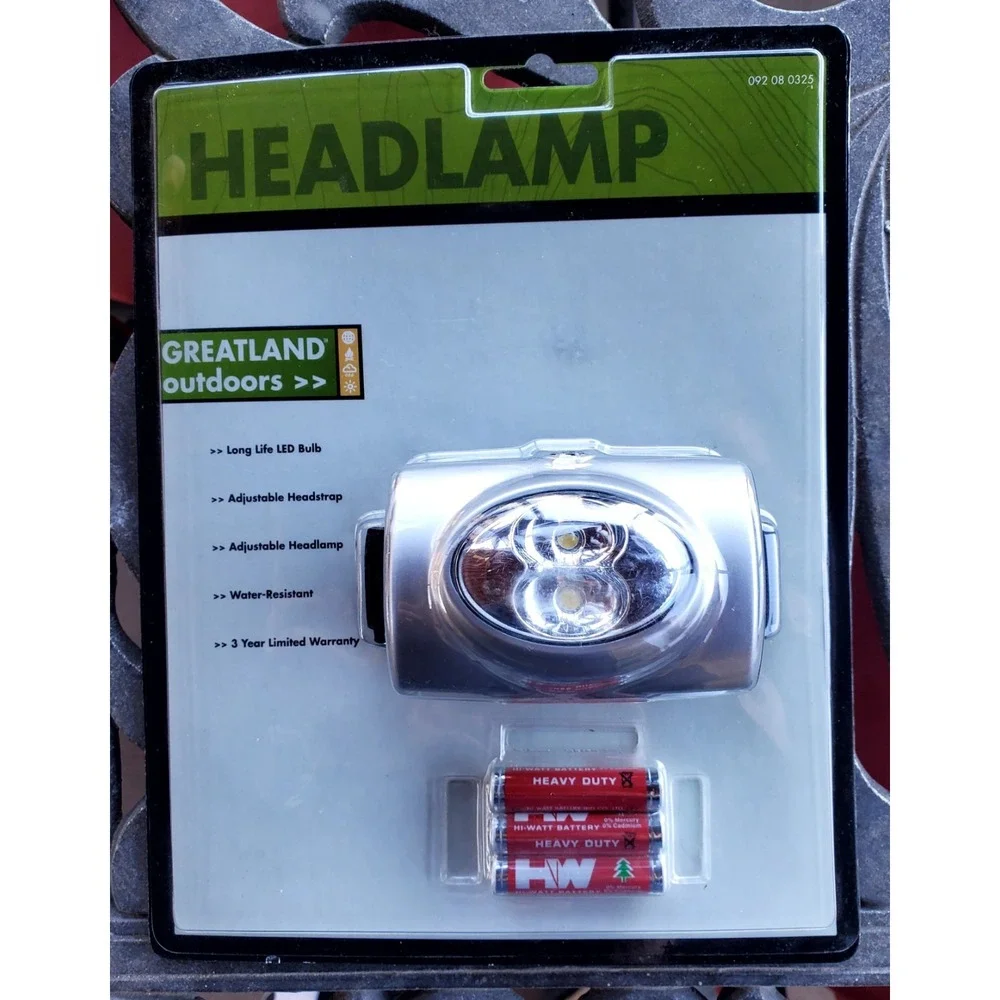Vtg Greatland Outdoors LED Headlamp – Adjustable Headstrap‎ & Headlamp - NOS